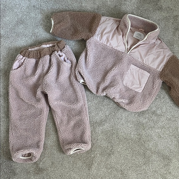 Zara Other - Zara 4-5 Pink Fleece Outfit Set Winter Sherpa